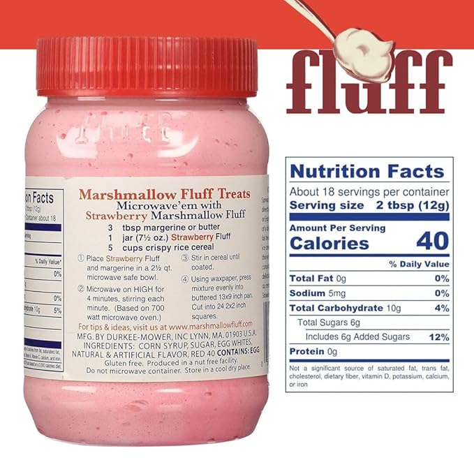 Marshmallow Fluff, Delicious Strawberry Flavor, 7.5oz (Pack of 2)